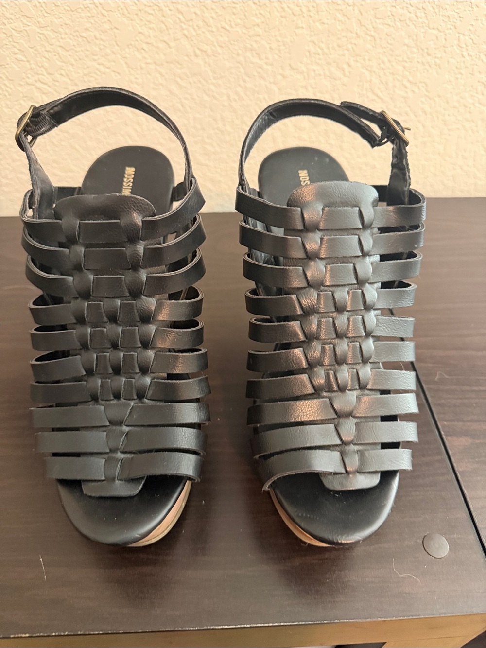Mossimo Supply Co. Black Woven Strap Slingback Sandals